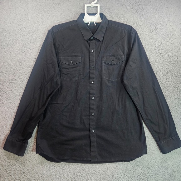 7 Diamonds Shirt Men Size XXL Button‎ Up Long Sleeve Black - XXL - Picture 1 of 14